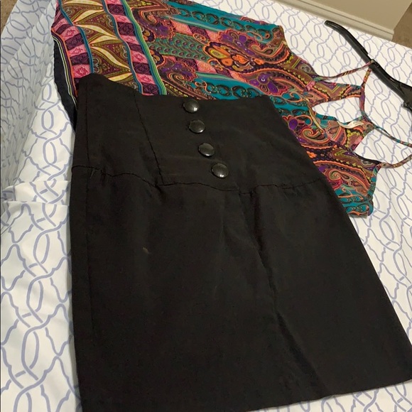 Printed tank top blouse and mini skirt set - Picture 2 of 2